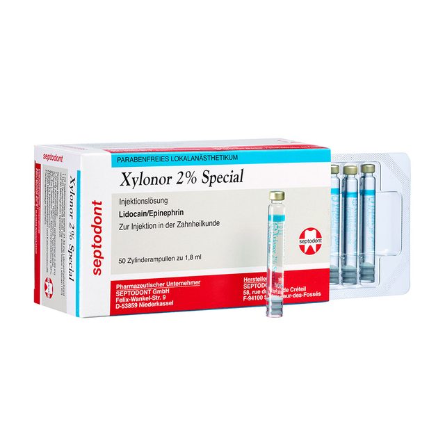 Xylonor 2 % spezial (mit Adrenalin), 50x 1,8 ml Zylinderampullen