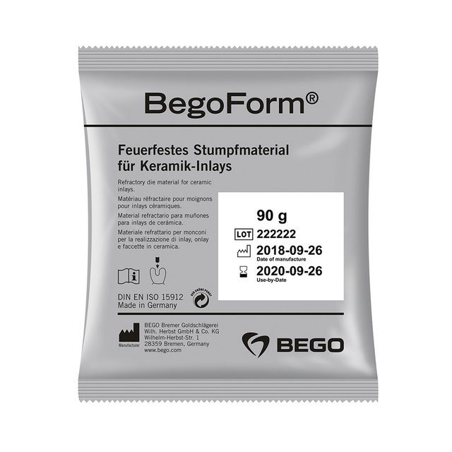 Begoform Stumpfmaterial 15x90g o.Flü.Krt