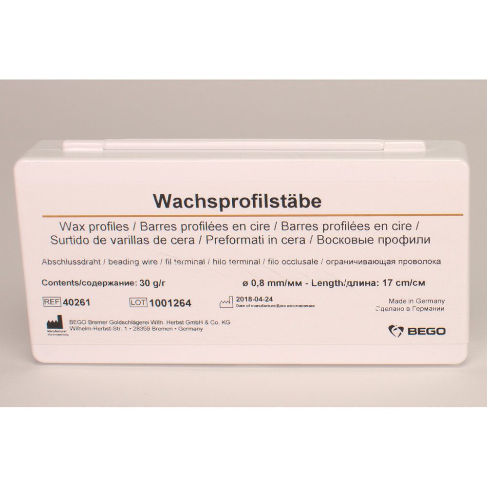 Wachsprofilstäbe 0,8 mm, 30 g