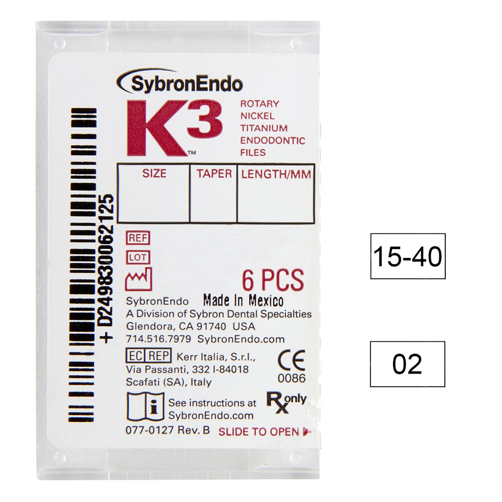 K3 NiTi-Files .02 Gr.15-40 25mm 6St