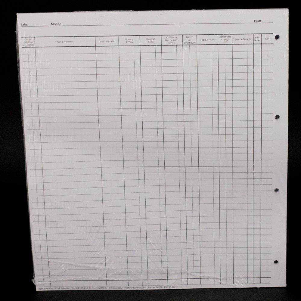 Einlageblatt Prothetik 50St