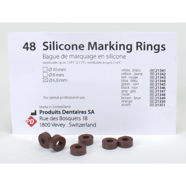 Silikon Ringe 6,8mm braun 48St