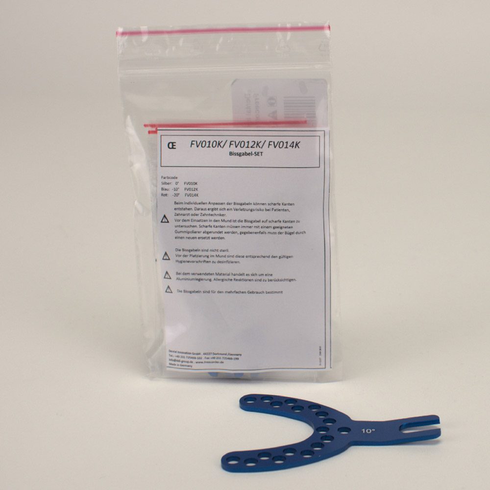 Bissgabel 10 Grad blau  5St