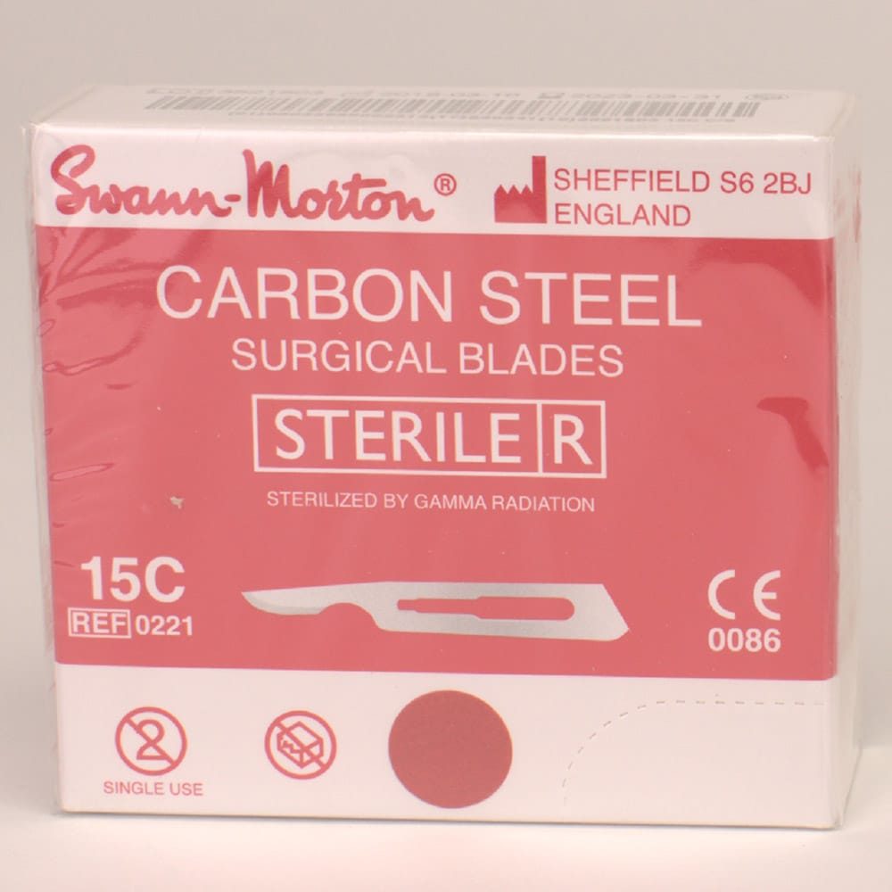 Skalpellklingen Swann Morton carbon 15C
