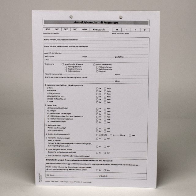 Anmeldung + Anamnese A4-367 100St