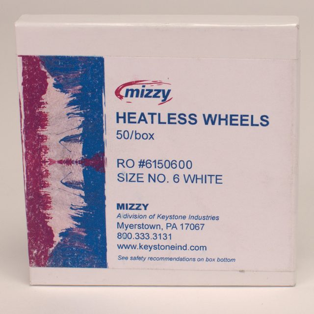 Mizzy Heatless Wheel # 6 white 3/32 50St