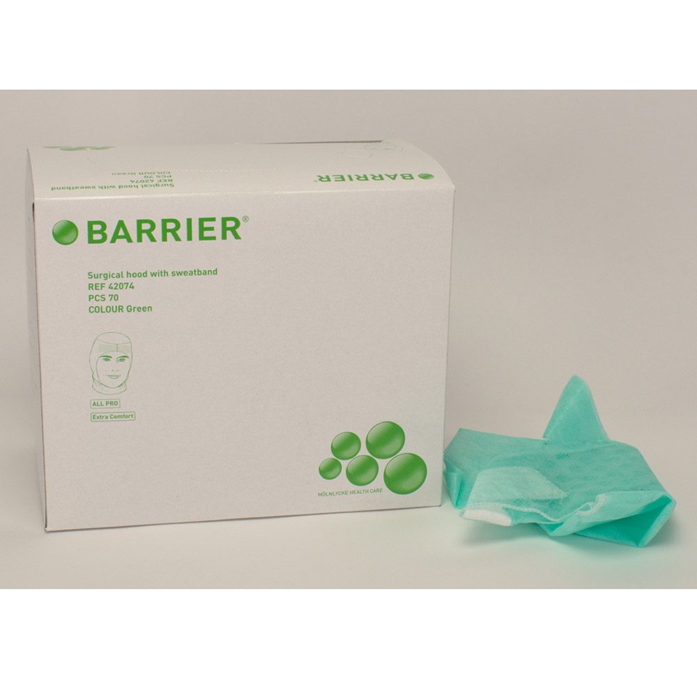 Barrier OP-Haube All grün Schweissb. 70St