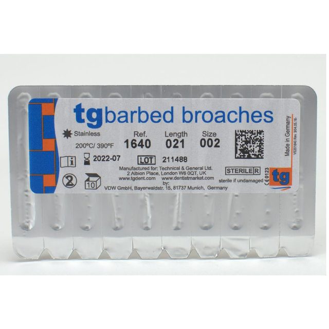 tg Barbed Broach (020) Size xxf 10pcs