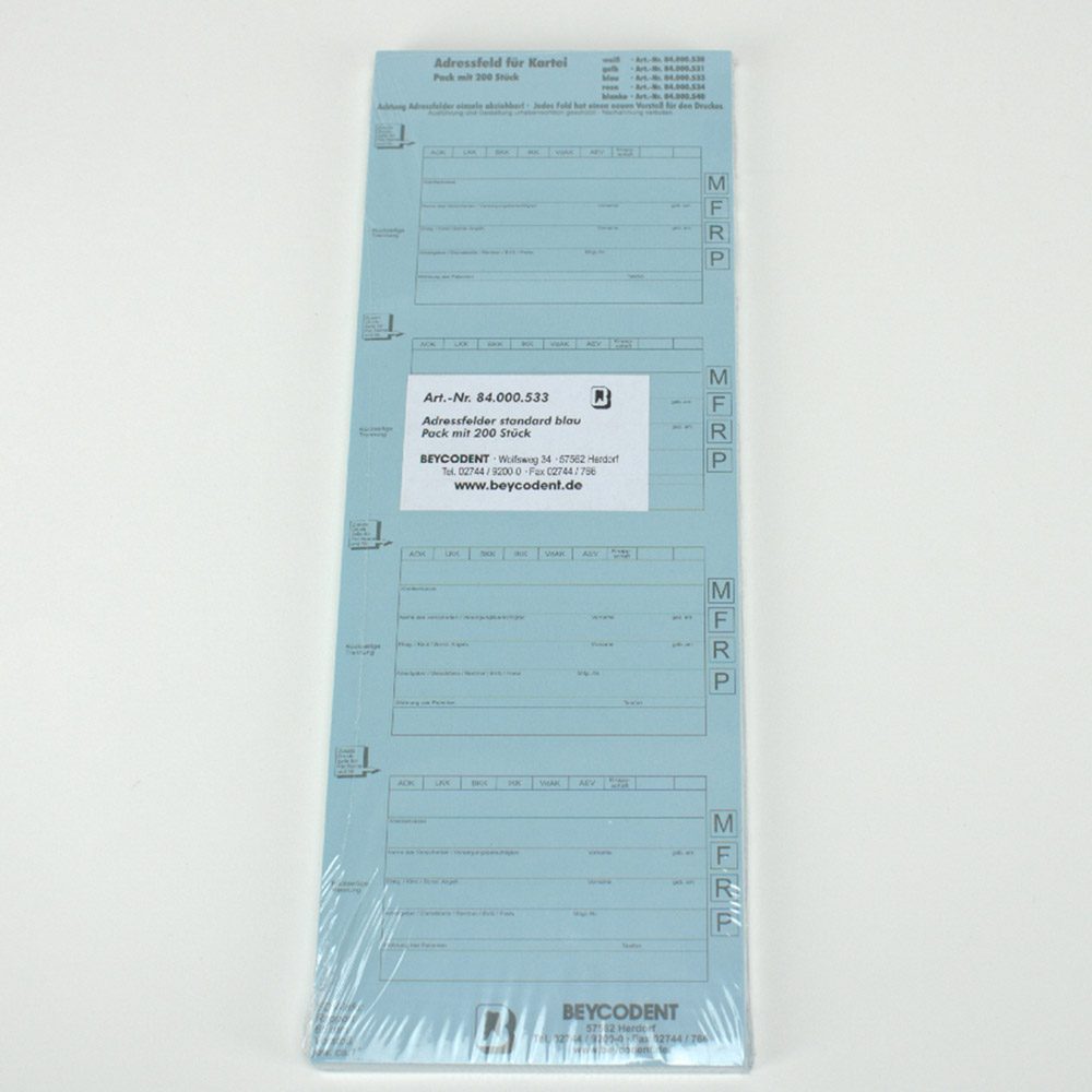 Adressfelder standard blau 200St