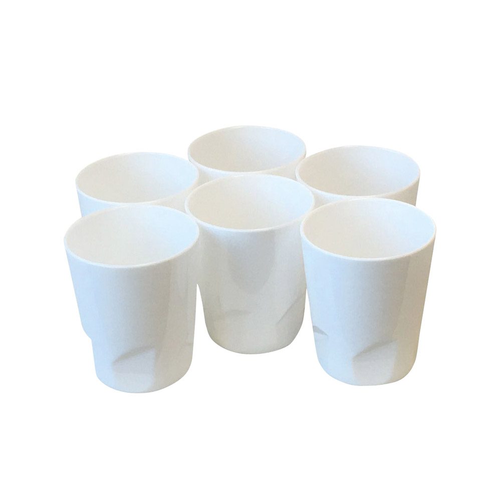 Mundspülbecher PC Mehrweg weiss  6St