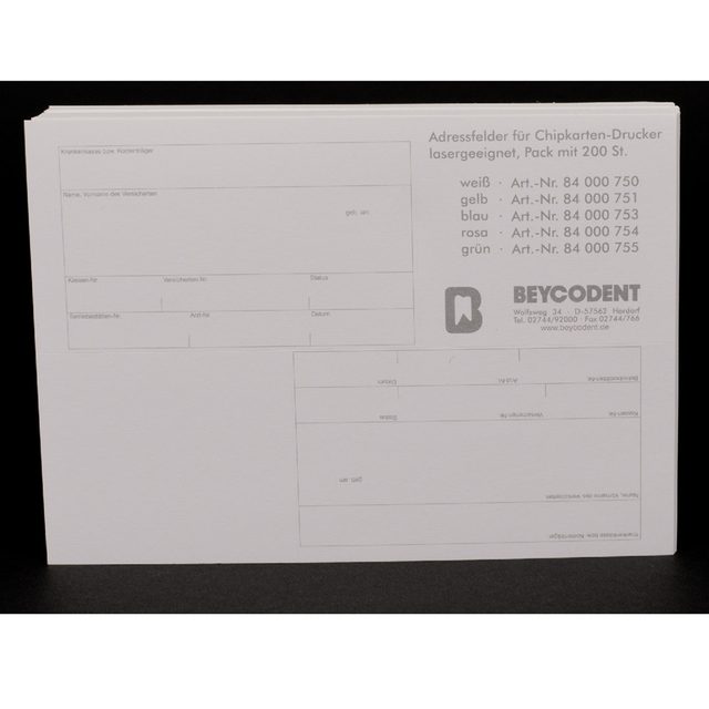 Adressfelder f. Chipk.-Druck 200St
