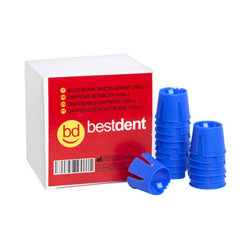 Einmaldappenbecher blau 100St