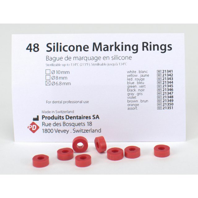 Silikon Ringe 6,8mm rot  48St