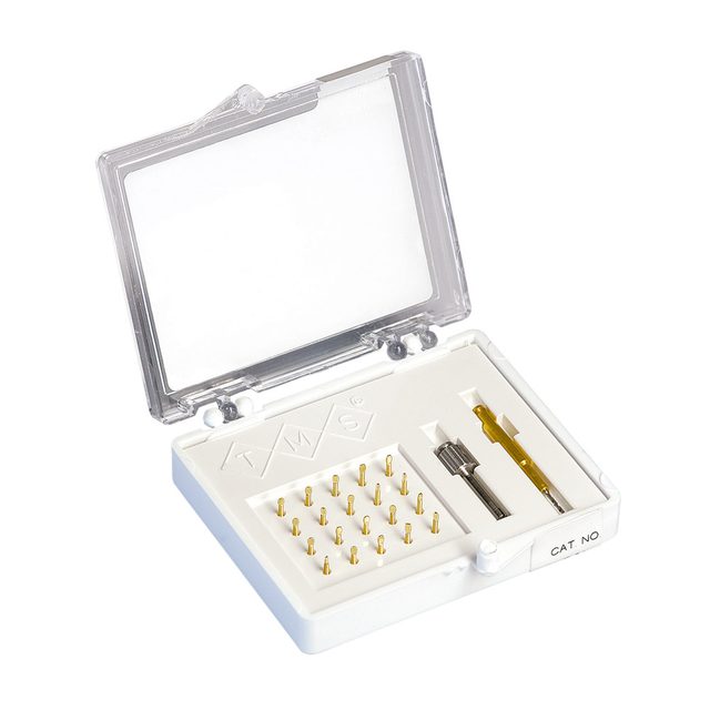 TMS Stifte regular 0,675 mm T01 gold 20 Stück + Zubehör, Set