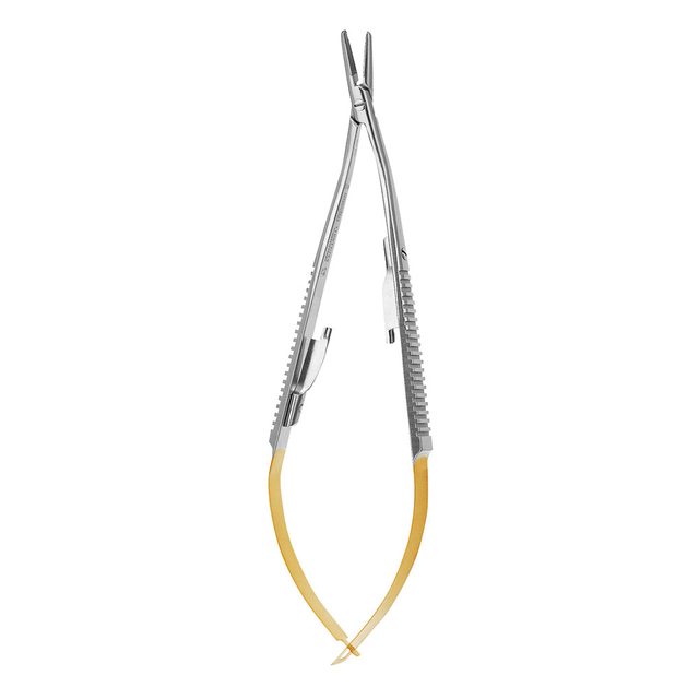Castroviejo Nadelhalter Hartmetall gebogen Innensperre 18,0 cm, Stück