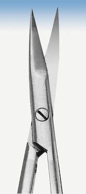 Mikro Federschere 180mm gebogen spitz St
