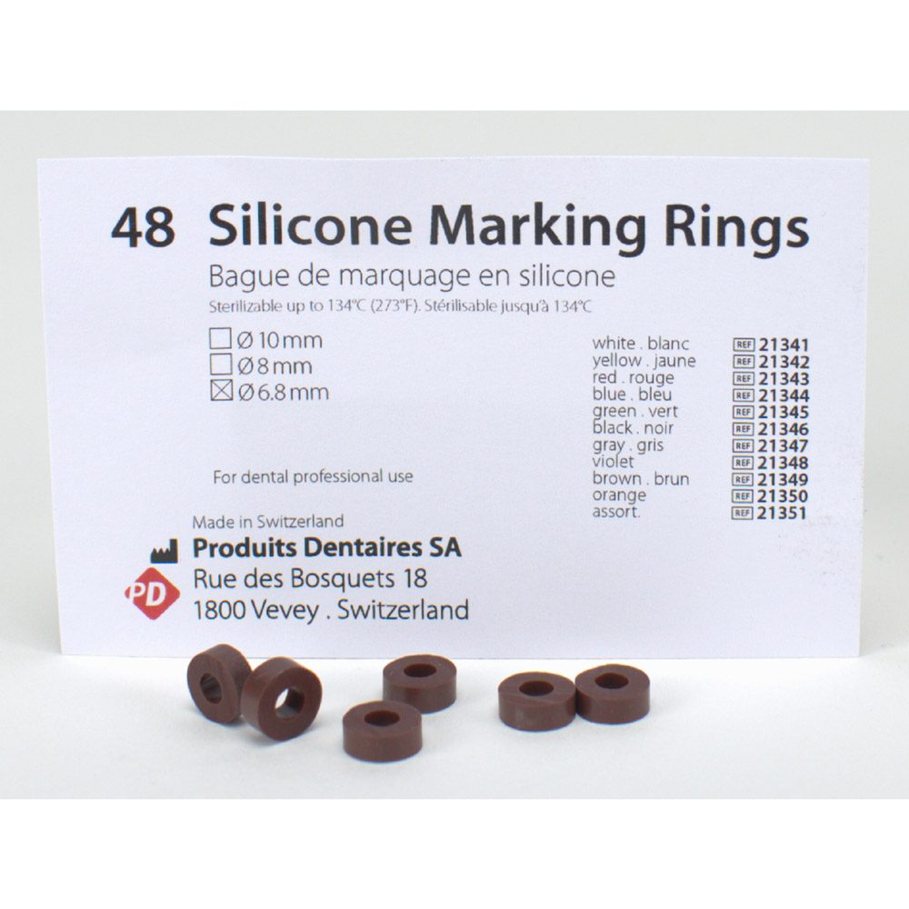 Silikon Ringe 6,8mm braun 48St