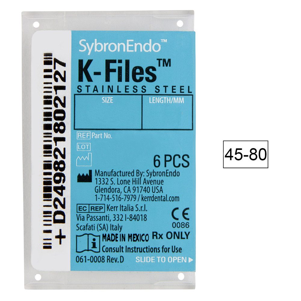 K-Feilen 45-80 25 mm, 6 Stück sortiert