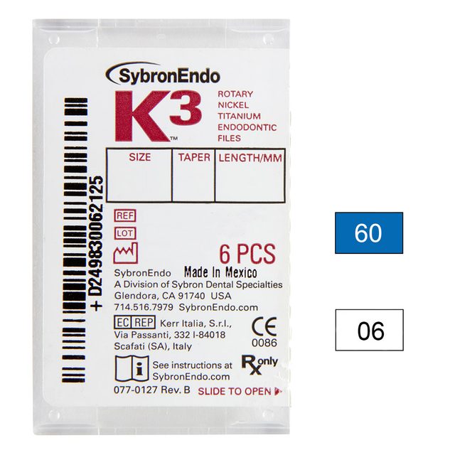 K3 NiTi-Files .06 Gr.60 25 mm, 6 Stück