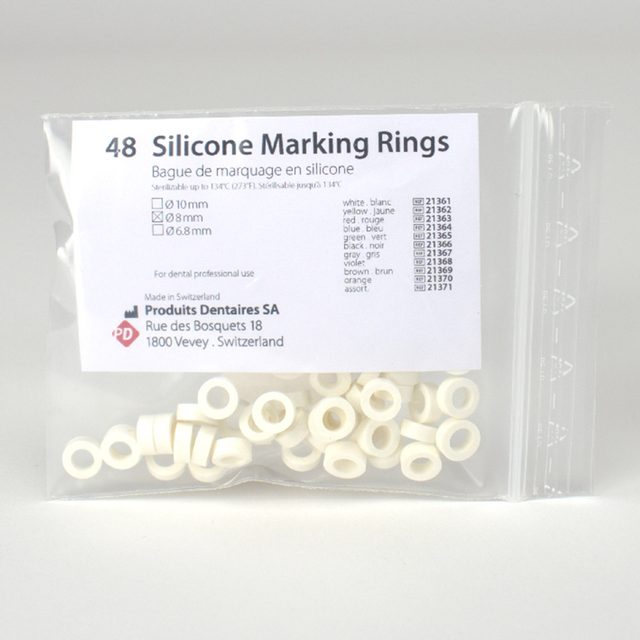 Silikon Ringe 8,0mm weiss 48St