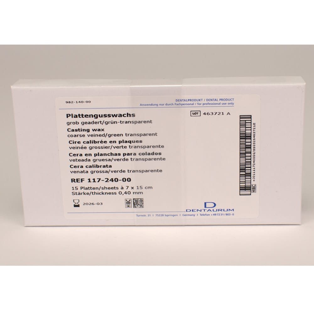 Gusswachs grob 0,40 grün Platten Pa