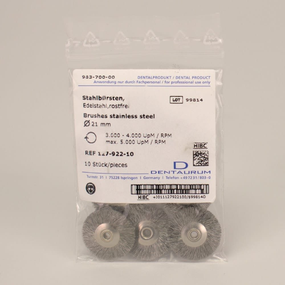 Stahlbürsten CrNi 21mm rostfrei 10St