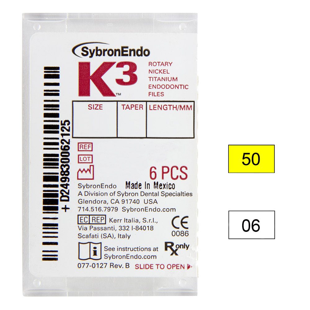 K3 NiTi-Files .06 Gr.50 25 mm, 6 Stück
