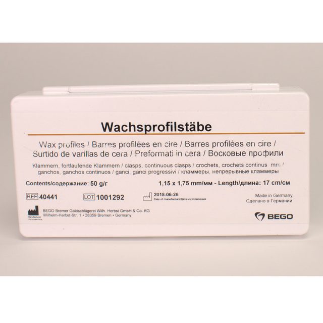 Wachsprofilstäbe 1,15x1,75mm  50g