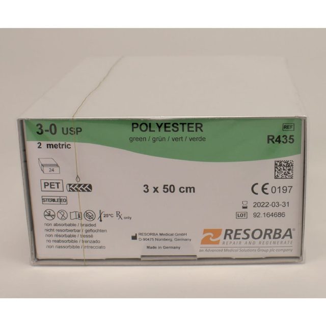 Polyester grün 3/0 3x0,50cm 2Dtz