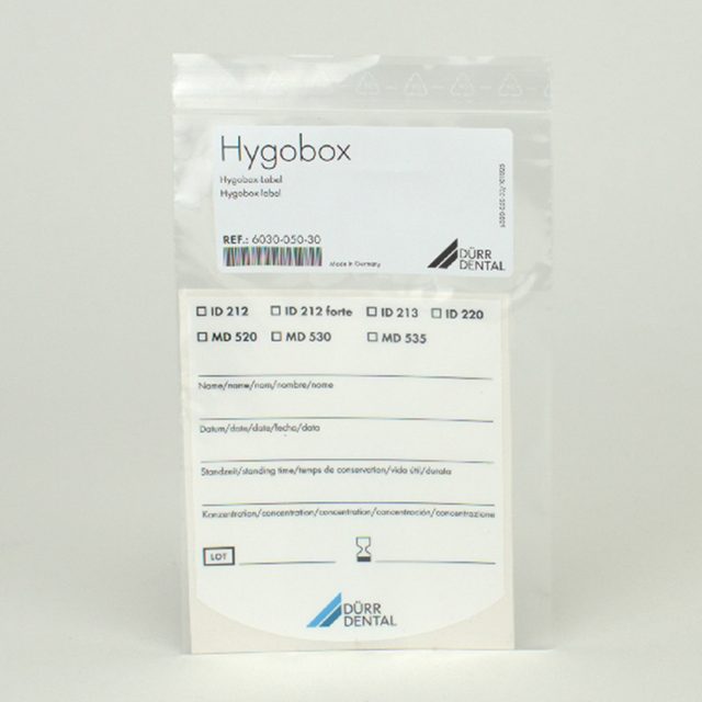 Klebeschilder Hygobox, 4 Stück