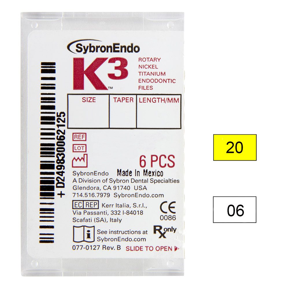 K3 NiTi-Files .06 Gr.20 21 mm, 6 Stück