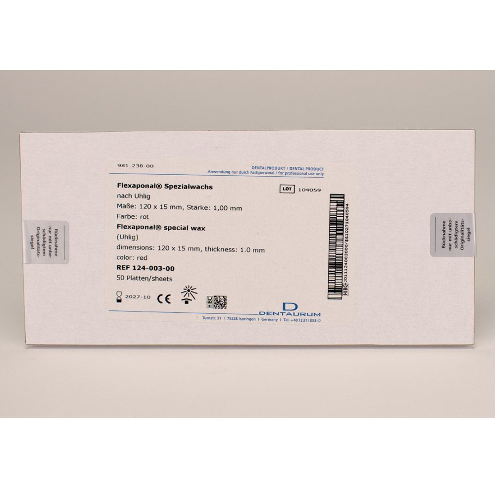 Flexaponalwachs rot 120x15mm 80G