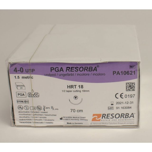 Resorba PGA ungefärbt 4/0 HRT18 2Dtz