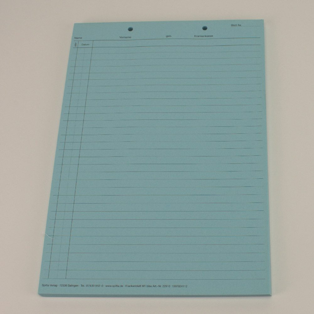 Krankenblatt M1 blau kopfgel. 100St