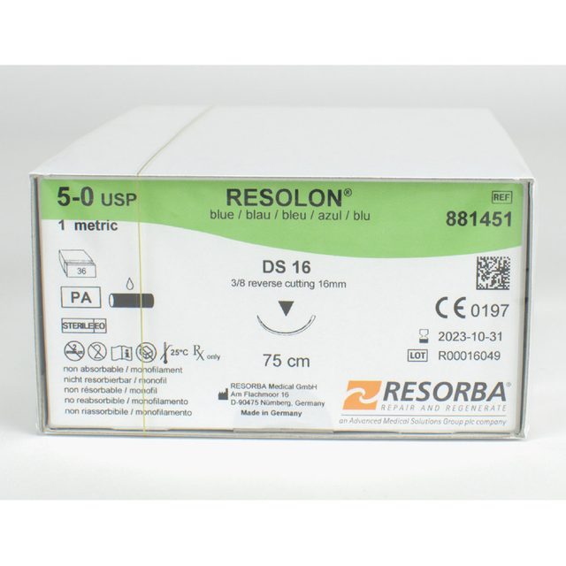 Resolon Monofil blau 5/0 DS16  3Dtz