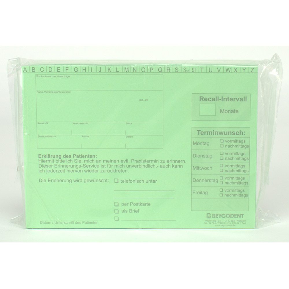 Recall Karten DIN A6 grün 100St