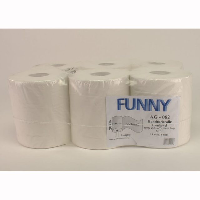 Handtuchrolle 20cm 1lg weiss 6Rollen