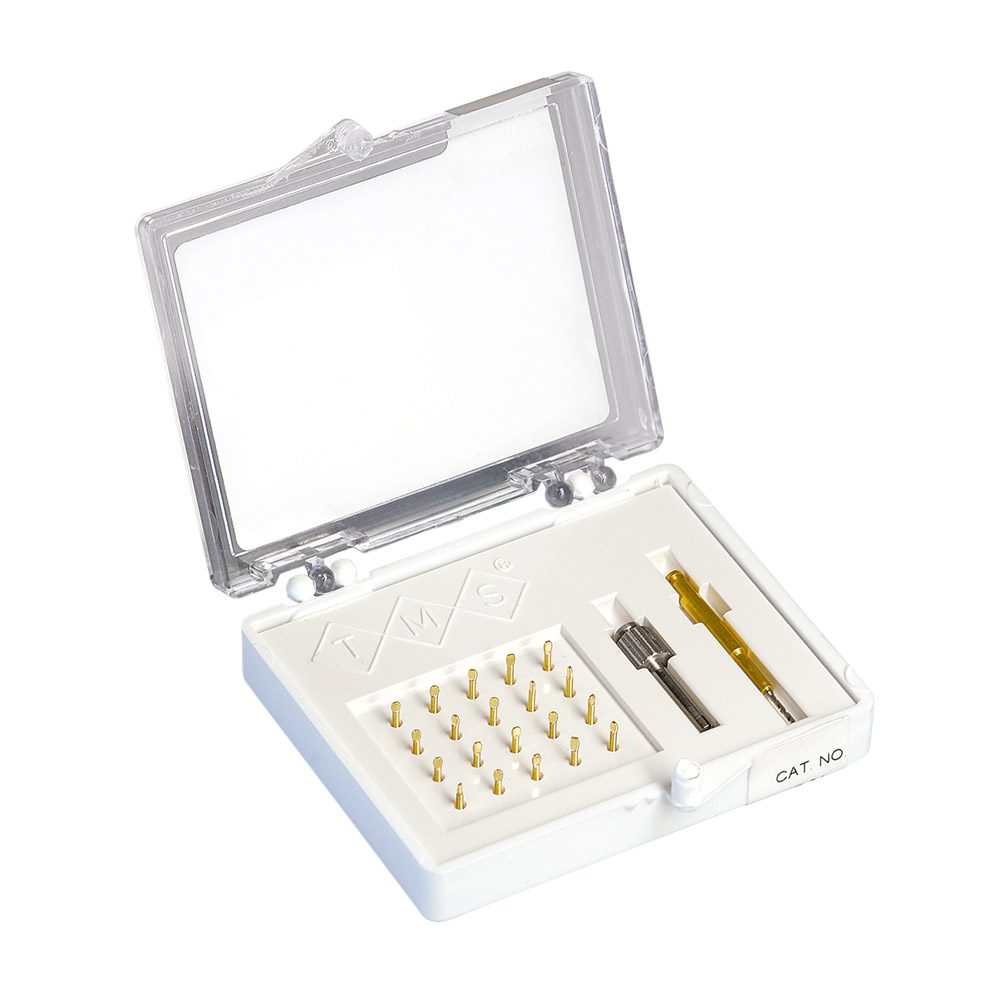 TMS Stifte regular 0,675 mm T01 gold 20 Stück + Zubehör, Set