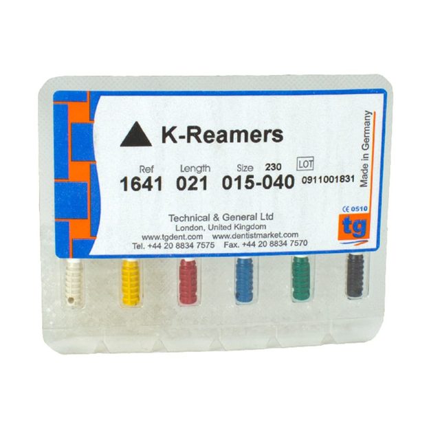 tg K-Reamers 21mm Size 15-40 6pcs