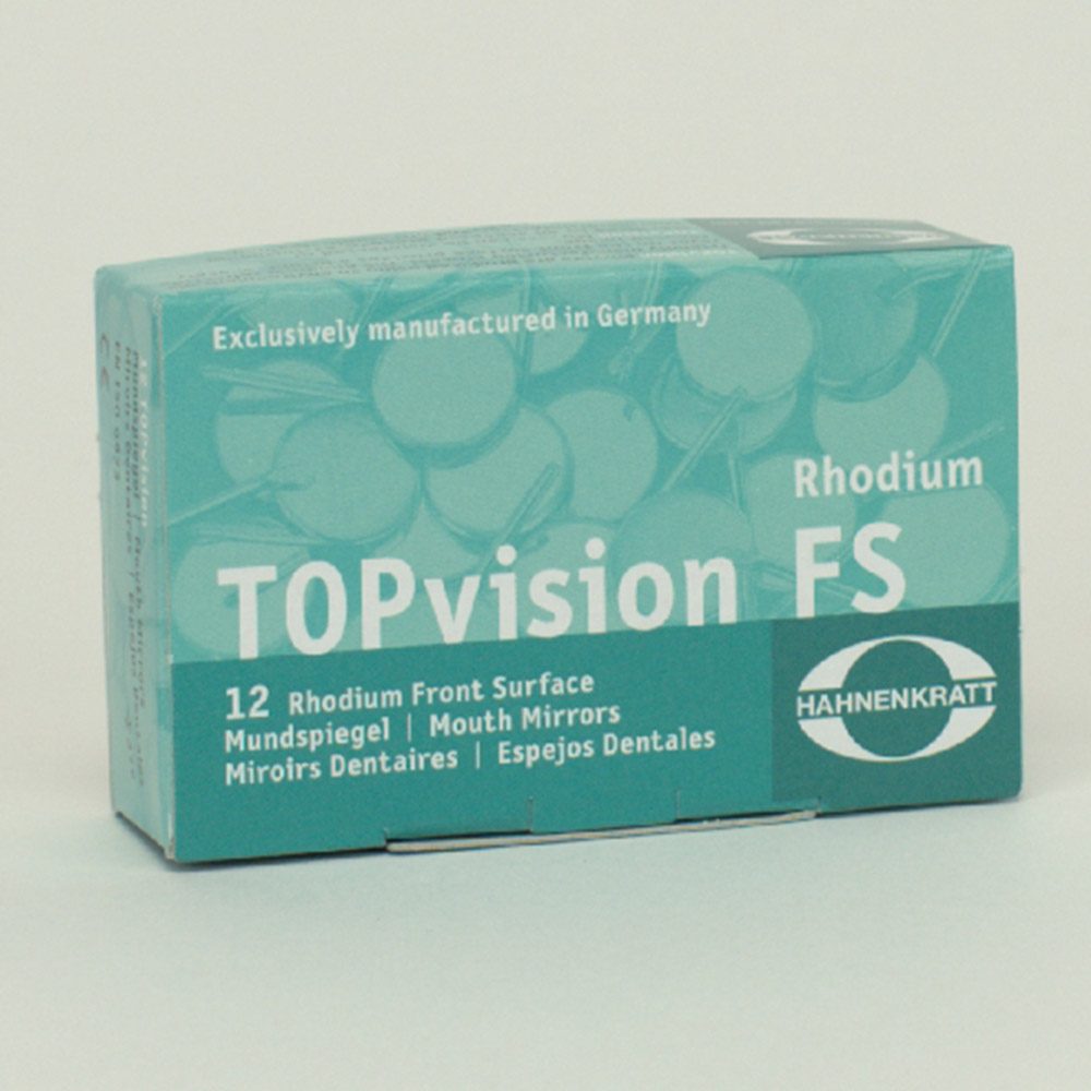 Mundspiegel TOPvision FS Rhodium 4 plan SS , 12 Stück
