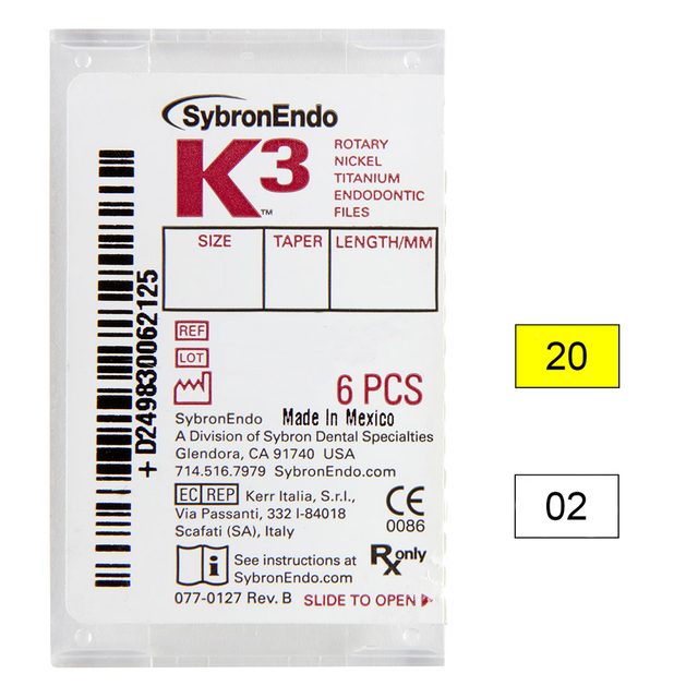 K3 NiTi-Files .02 Gr.20 21mm 6St