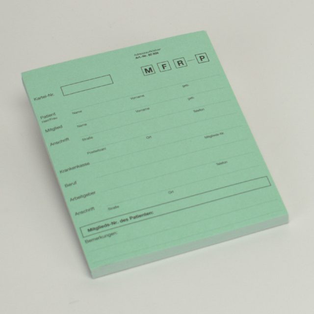 Anschriftenblatt A5 Kartei selbstklebend 142 x 115 mm blau, Block