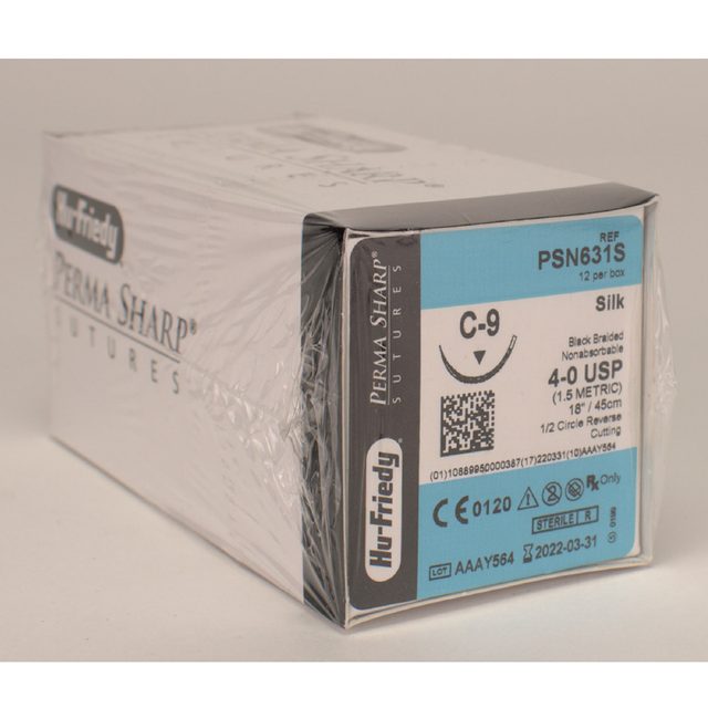 Nahtmaterial Seide 4-0/C-9 Dtz