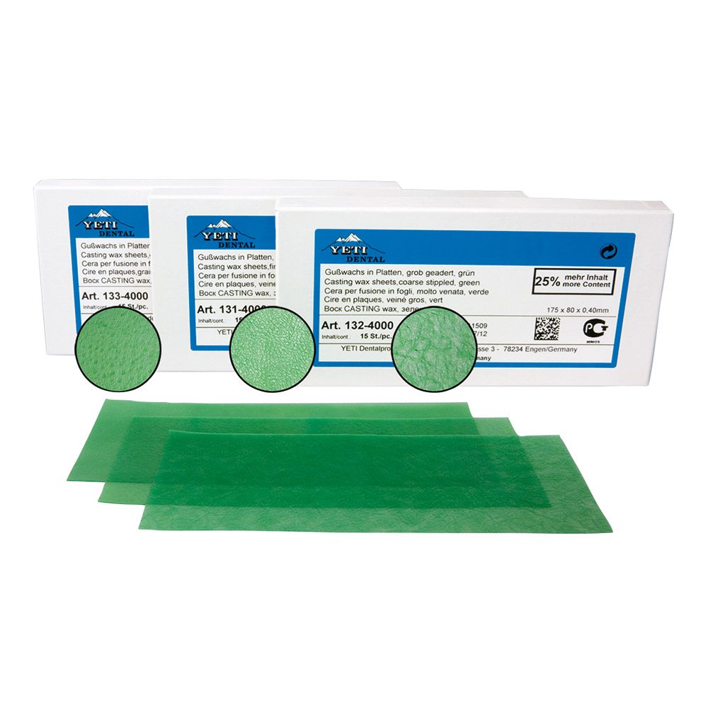 Gusswachs Platten fein geadert 0,40 mm, 15 Stück