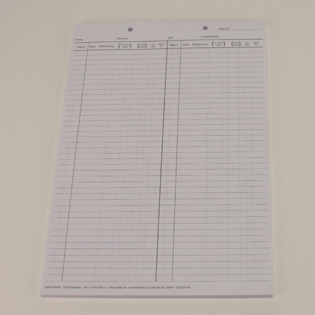 Krankenblatt C2 weiss kopfgel.100St