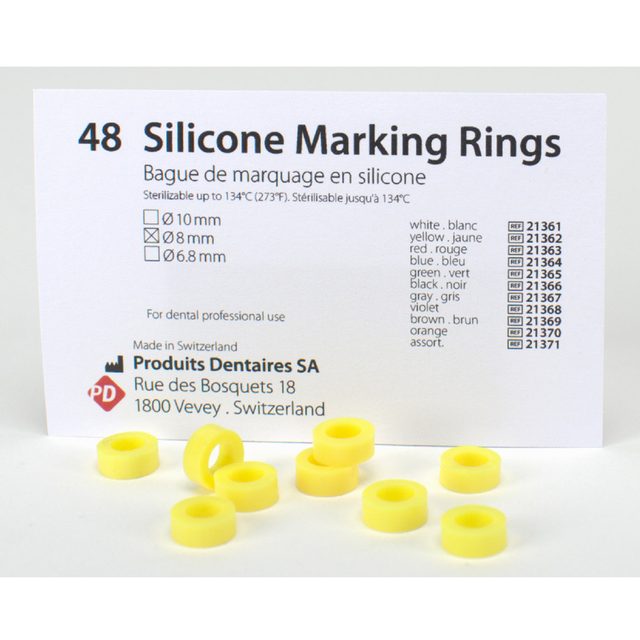 Silikon Ringe 8,0mm gelb 48St