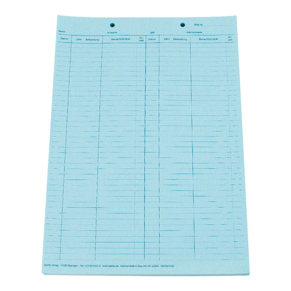 Krankenblatt C blau kopfgel.  100St