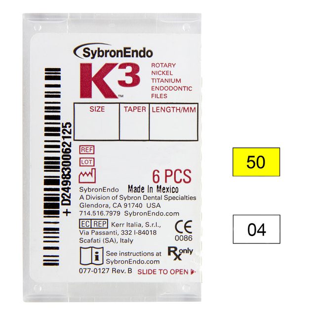 K3 NiTi-Files .04 Gr.50 25 mm, 6 Stück