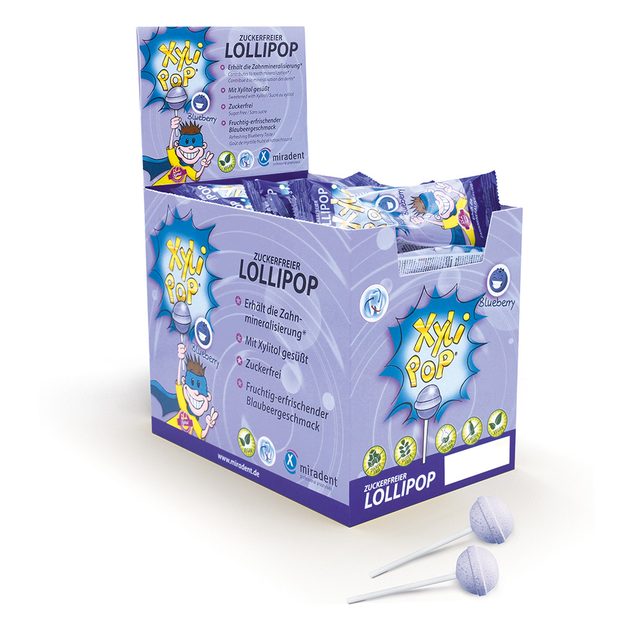 miradent XyliPOP Lolli Blaubeere  50x6g