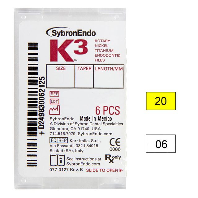 K3 NiTi-Files .06 Gr.20 21 mm, 6 Stück